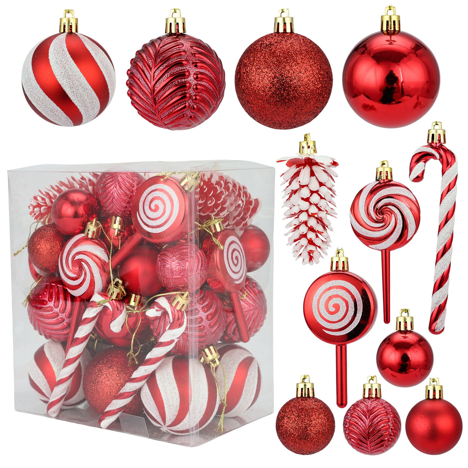 Dragon Tiger Christmas Ball Christmas Pendant Gift Box suit Christmas Tree Accessories Christmas Decoration Pendant Party Decorations