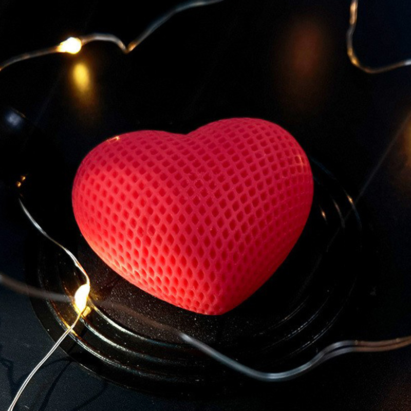 Picture of Sanxin Woven Heart Silicone DIY Mousse Cake Chocolate Candle Mold French Valentine's Day Heart Mold