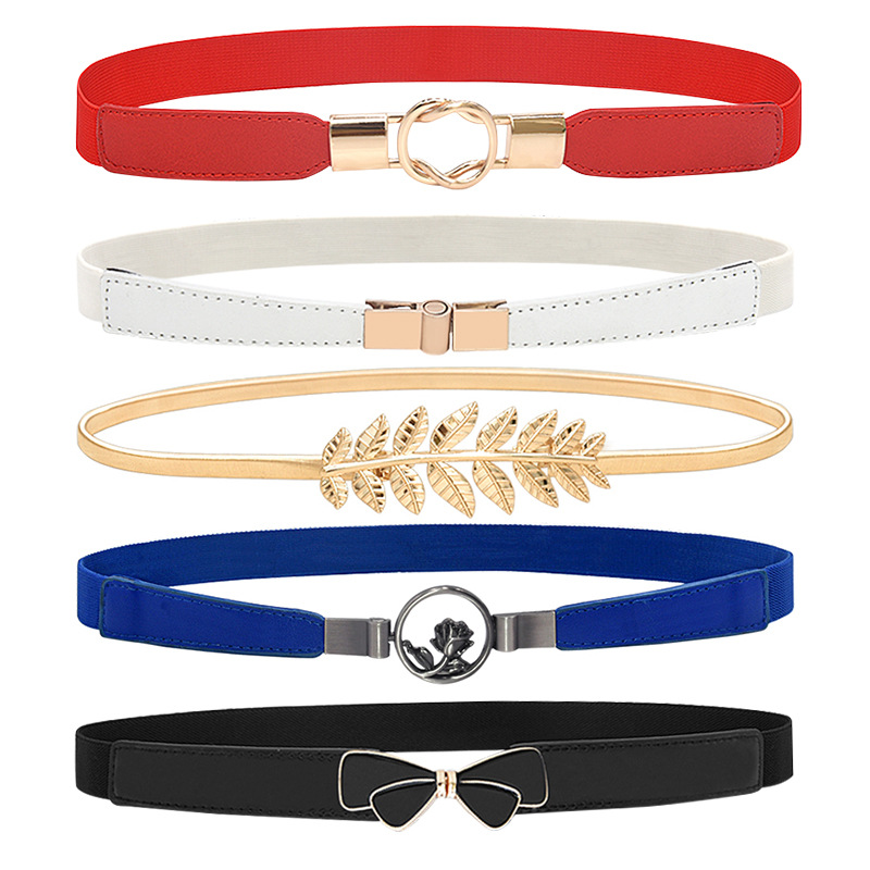Picture of Simple Fashion Elastic Buckle Women's Thin Belt Women's Skirt Decorative Belt Elastic Belt with Belt