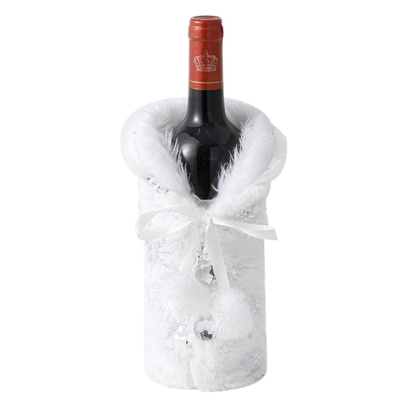 Hong Kong Love Cross-border Christmas Decorative Wine Bottle Set Restaurant Dress-up Champagne Wine Bag Scene Layout Snowflake Wine Set