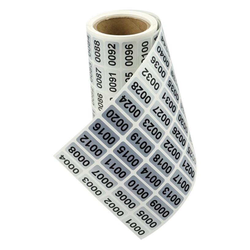 Spot sticker dumb silver digital label scratch-resistant waterproof oil-proof sticker roll serial number label sticker