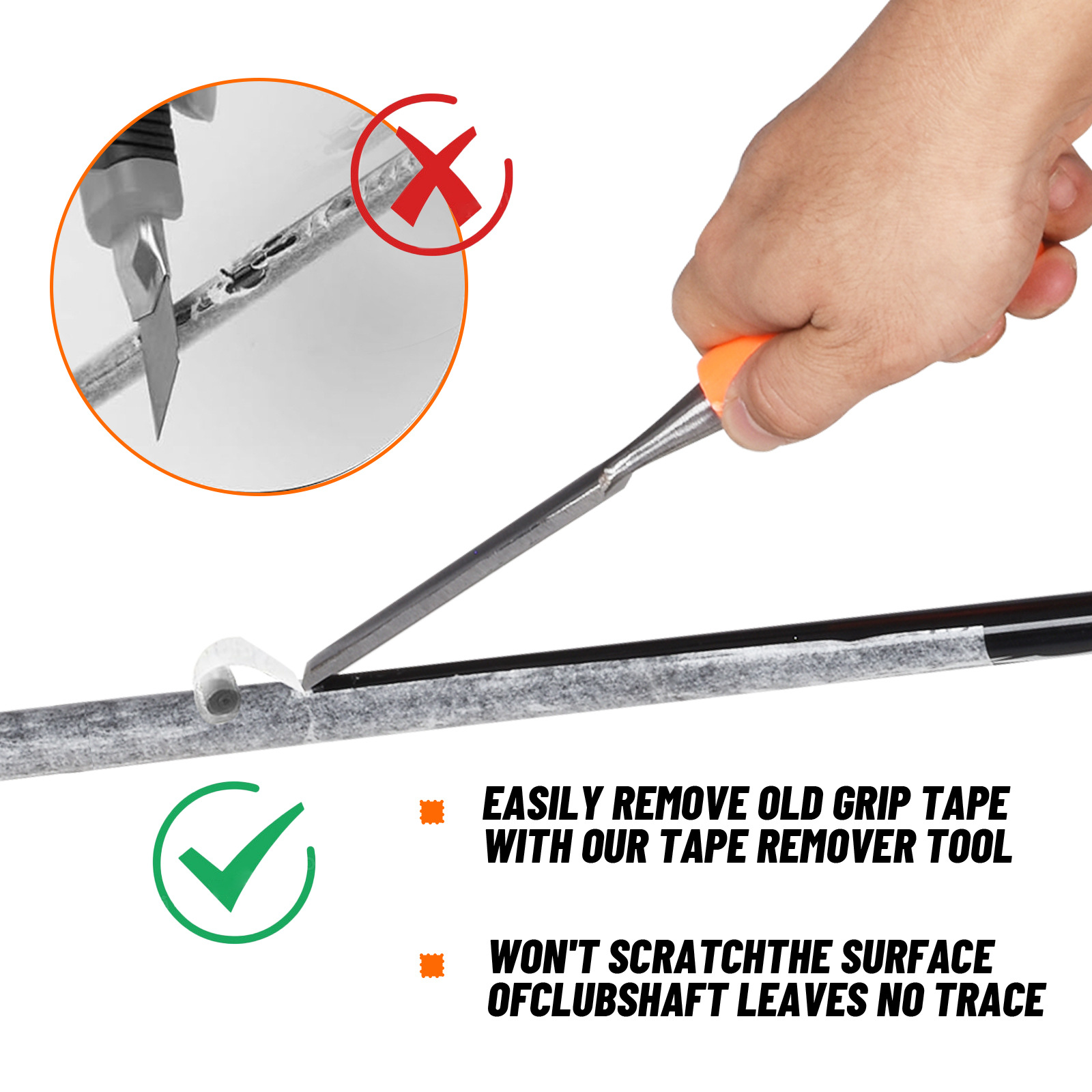 Picture of Golf Club Grip Replacement Tool Three-Piece Set of Grip Disassembly and Replacement Double-Sided Tape Hook Knife Holder Accessories