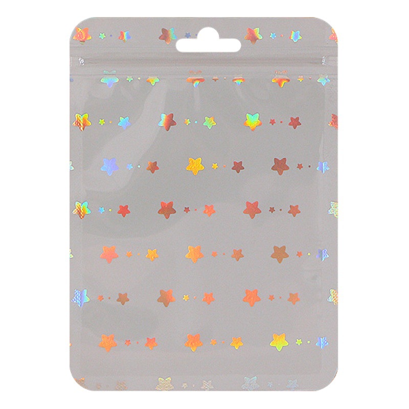 Laser Flash star Yin and Yang ziplock bag pendant jewelry storage sealed bone bag digital small accessories packaging bag