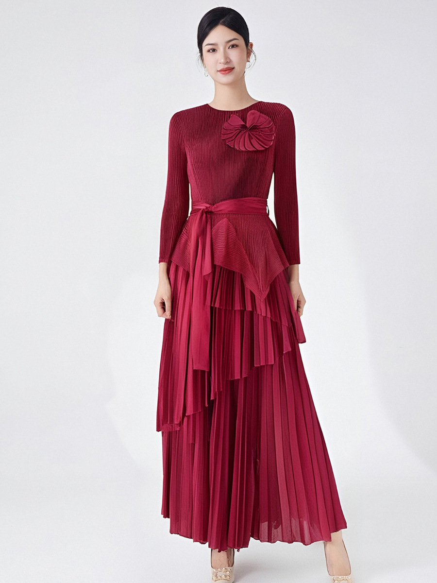 Fashion suit Women's High-end European and American Foreign Trade Irregular Unique Skirt Autumn Wear a Complete Set