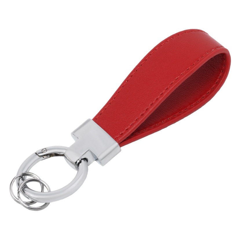 Simple Metal Car Keychain Laser Engraving Leather Key Chain Girl Heart Storage School Bag Car Key Pendant