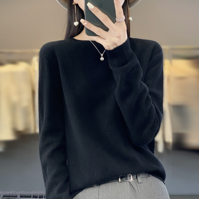 Picture of Soft Nuo low round neck sweater women's autumn and winter New pullover long sleeve wool bottoming shirt women's first-line ready-to-wear sweater women