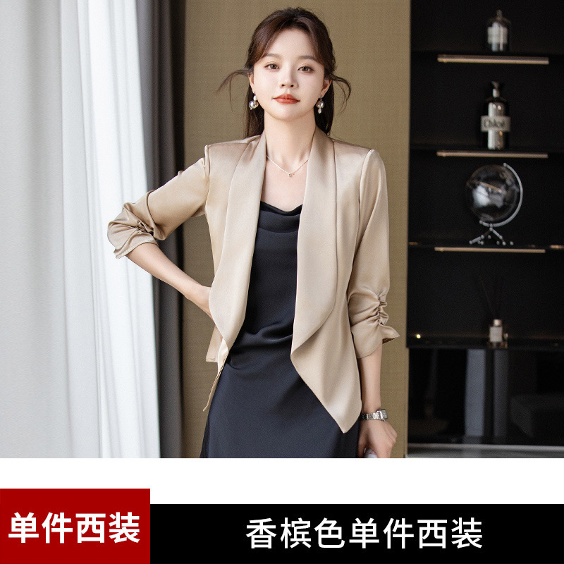 Picture of Sunscreen Breathable Acetate Satin Small Suit Jacket Women's Summer New High-end Sense Small Short Casual Cardigan