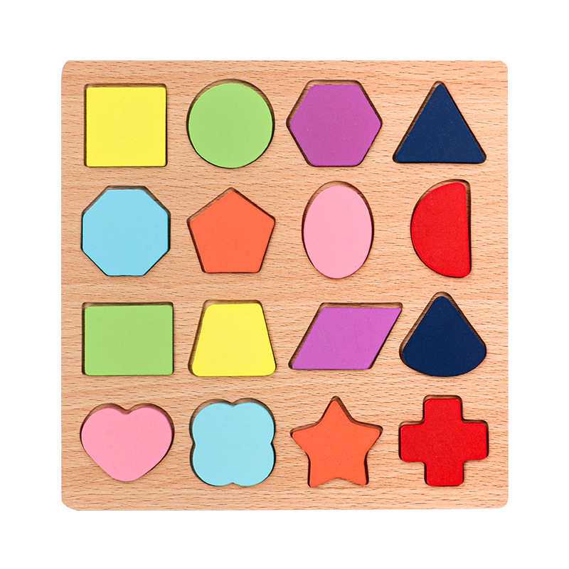 Picture of Wooden Kidsren's Number Board Letter Board Puzzle Puzzle Geometric Shape Matching Hand-grabbing Panel Early Education Educational Toys