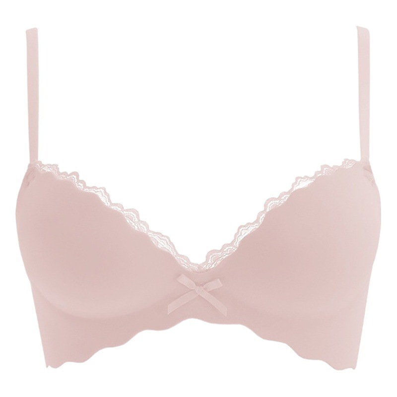 Small Chest Gathering Parammary Anti-sagging Underwear Traceless Comfortable Bra Women's One-piece Large Bra without Rings