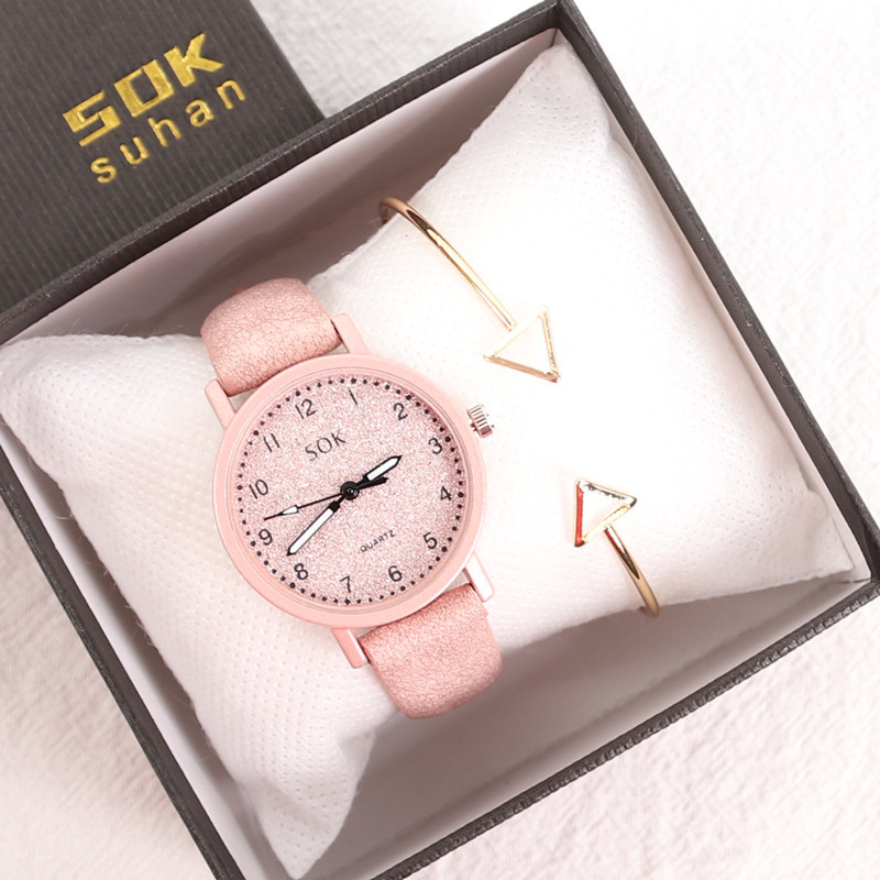 DOUKOU Korean Style Retro Belt Simple Middle School Students' Watch Fashion Trend Quartz Men's Watch Women's Watch Couple Pair