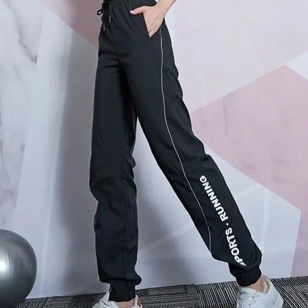 Sports Pants Women's Spring and Autumn Ins Trendy Loose Leg Leg Casual Trousers High Waist Slimming Yoga Fitness Workwear Women's Pants