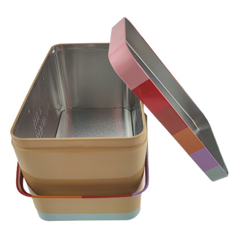 Hand-held Iron Box Hand-held Gift Gift Iron Box Hand-held Cans Cans Handheld Cans Lunch Box Conjoined Flip Metal Box