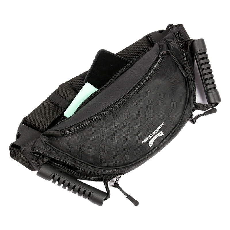 Motorcycle Waist Bag Handlebar Riding Rear Seat Safety Phone Holder Crossbody Bag Rider Dumpling Bag Black Backpack