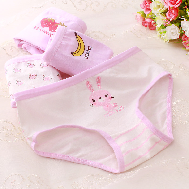 Bombe Cool Girl's Underwear Spool Cotton Children's Briefs Women's Big Kids Girls Briefs Shorts 3-5-7 Years Old