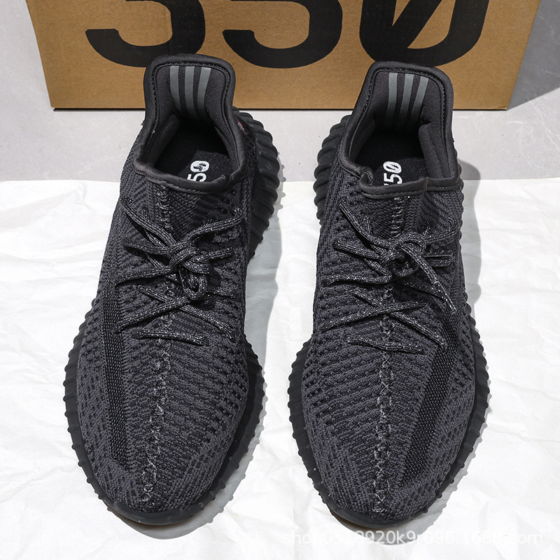 Boyi Coconut Shoes Men's 350V2 Black Baby's Breath Dirty Orange Summer Breathable Casual Sports Shoes Soft Sole Running Shoes Trendy