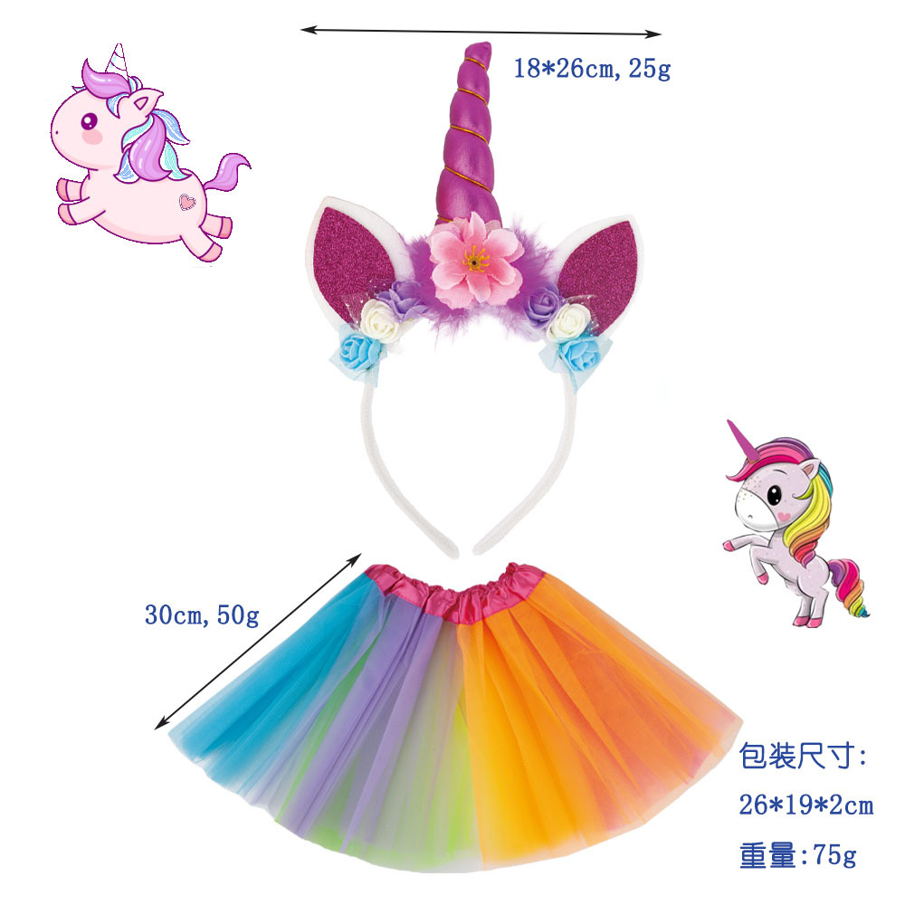 Picture of Halloween cross-border new unicorn hairband children holiday party headdress baby birthday gift hair accessories wholesale