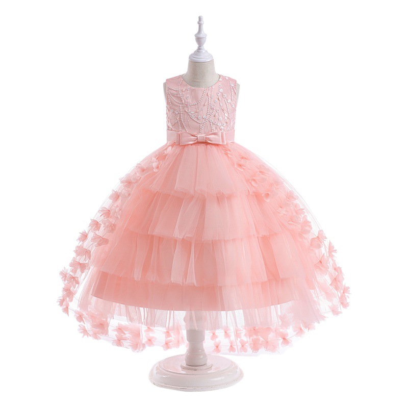 Amazon Children's Dress Princess Dress Trailing Piano Costume Girl's Birthday Flower Girl's Wedding Girl's Dress