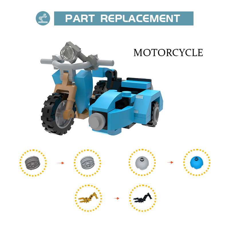 Picture of MOC Building Blocks Compatible with Lego Small Particle Set Hagrid's Motorcycle Harry Potter Small Particle Matching Toy