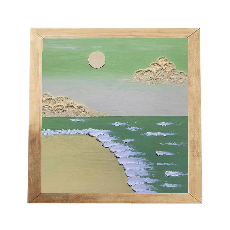 Picture of Solid wood picture frame diy handmade texture painting material package creative three-dimensional relief painting hand-painted digital oil painting decorative painting