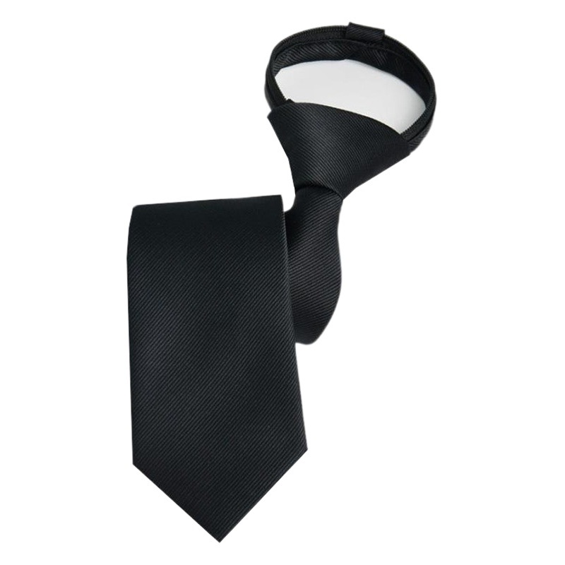 Men's casual Korean-style narrow lazy monochrome 1200 needle 6CM plain women's easy-to-pull zipper tie