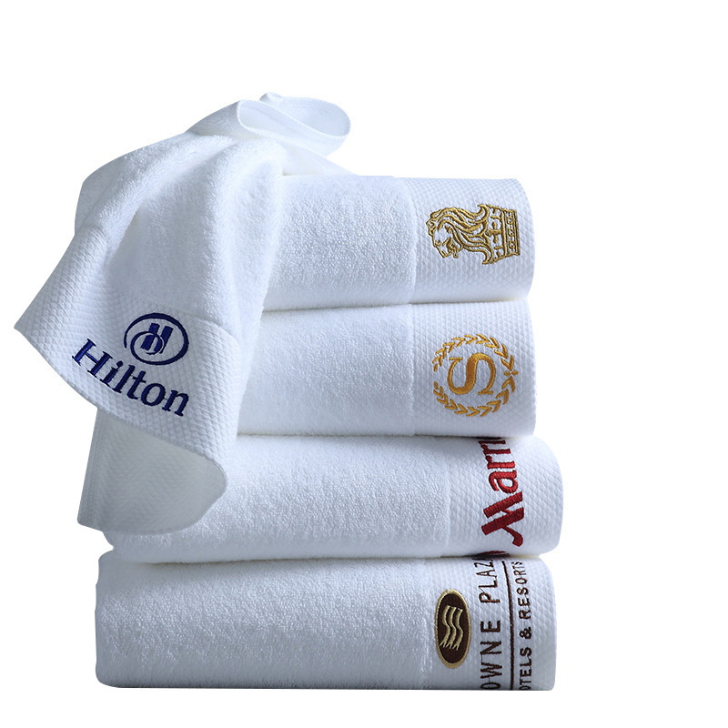 Picture of Five-star hotel bath towel hotel bed & breakfast towel cotton absorbent pure cotton white Hilton hotel towel wholesale