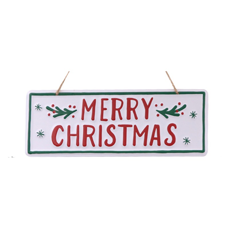 in stock Creative Iron Christmas Plate Mini Hangable DIY Christmas Welcome Brand Mall Window Decorations