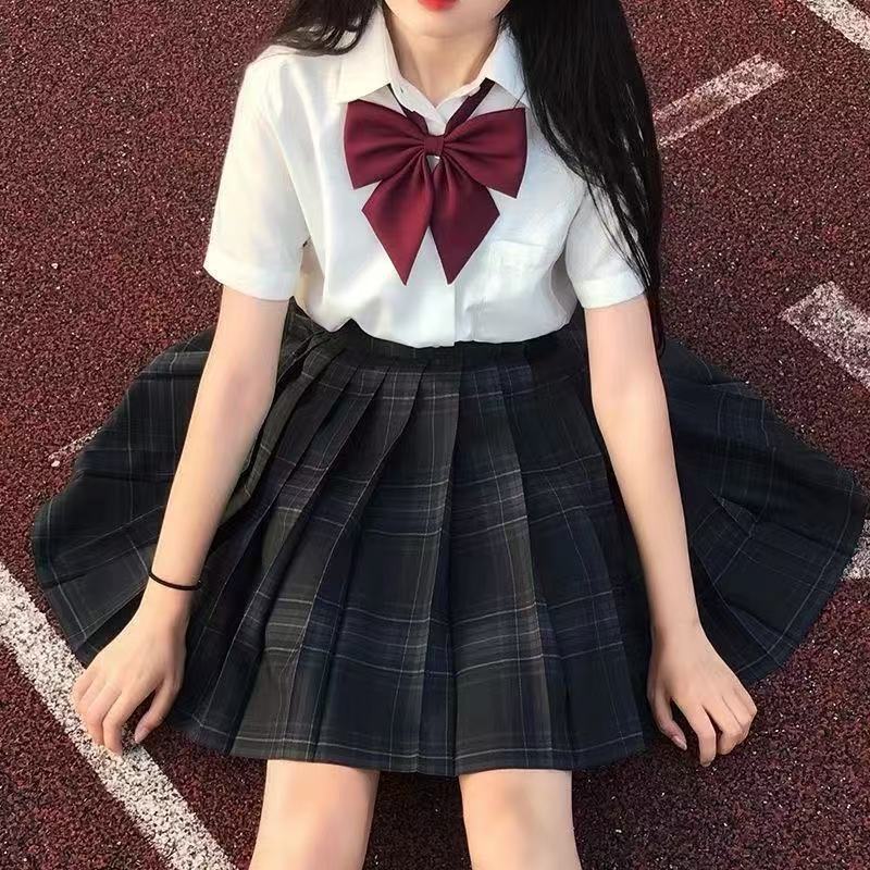 Picture of New JK Uniform suit Wholesale Pepper Plaid Skirt Campus College Plaid Pleated Skirt Sweet Half Skirt