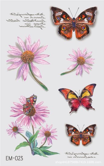 Picture of New Waterproof Sweat-proof Flower Tattoo Sticker Small Fresh Daisy Women's Face Arm Temporary Tattoo Sticker