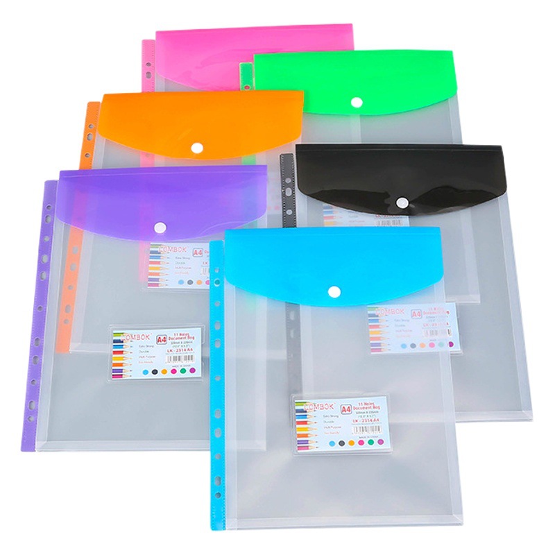 Factory wholesale A4 vertical transparent pvc/pp plastic multi-style three-dimensional information kit test paper contract bag