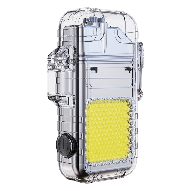 New electronic double arc lighter outdoor windproof waterproof handheld work light multi-function cigarette lighter lighting lamp