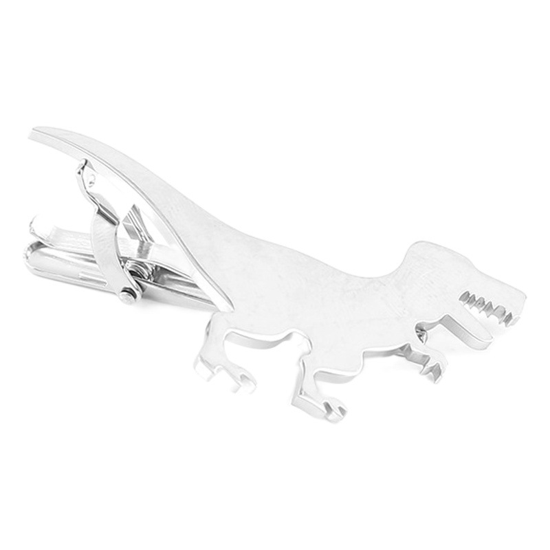 Fashion men's trendy dinosaur alloy tie clip geometric cartoon cute Golden Dragon personality suit creative tie clip