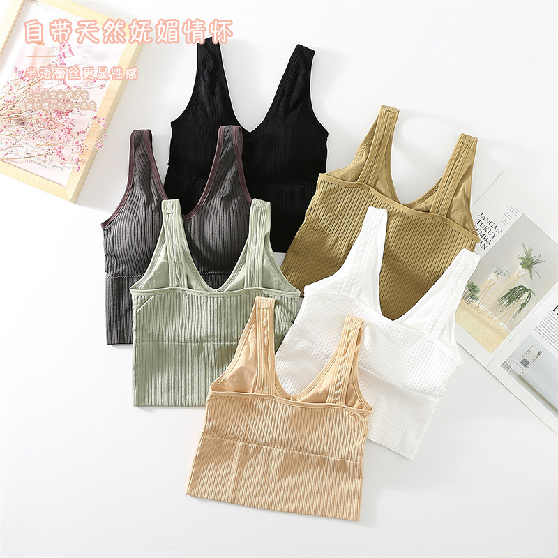 Picture of Foreign Trade Cross-border Small Beauty Back Underwear Chest Wrapping Tie-dyeing and Waist Tube Top Seamless Inner Wear-proof Women's Bra Bra