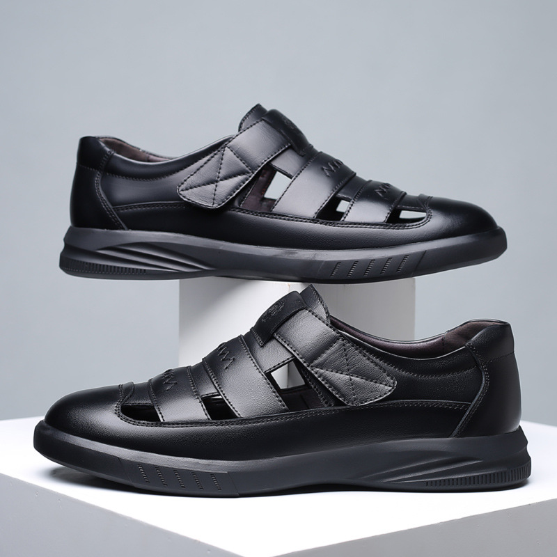 Picture of 2022 Men's Daily Casual Leather Shoes Men's Summer Genuine Leather Breathable Leather Sandals Hollow Hole Shoes Sandals 8155