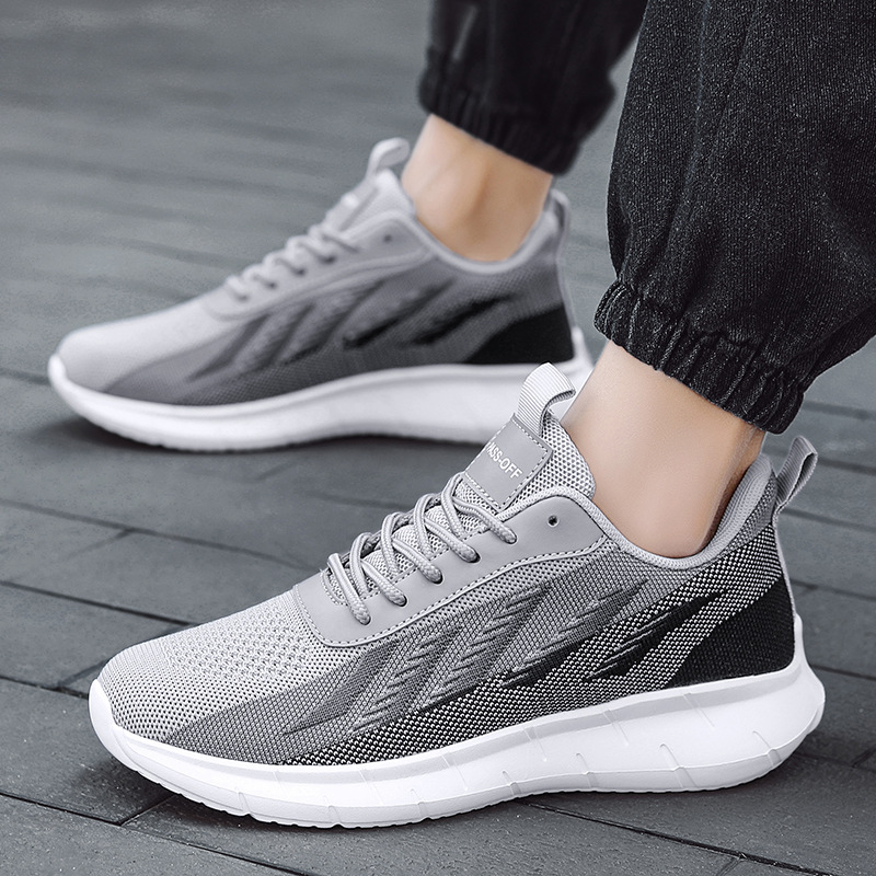 Amazon plus size sneaker 46 47 size cross-border ebay flying woven men's shoes lightweight cold sticky shoes men's running shoes