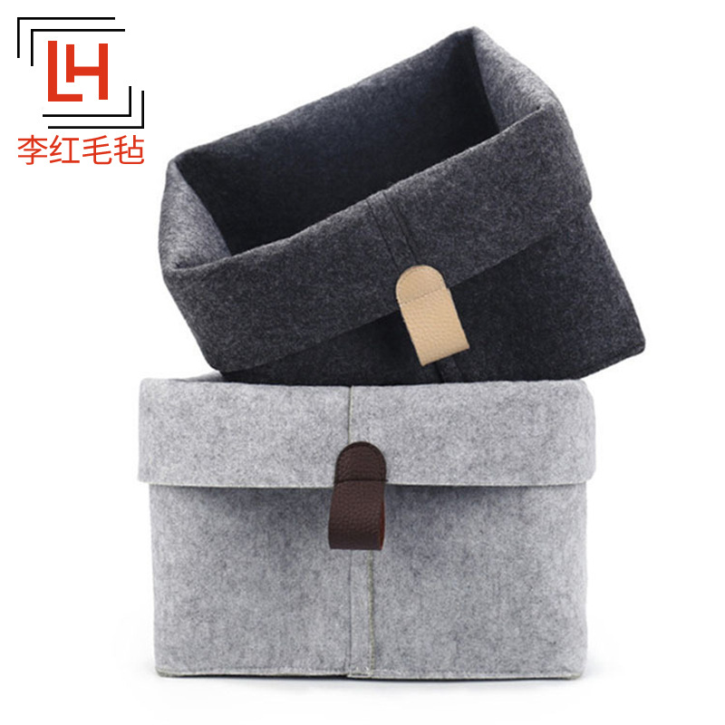 Factory wholesale felt desktop folding storage basket dirty clothes felt storage basket books home small felt storage basket