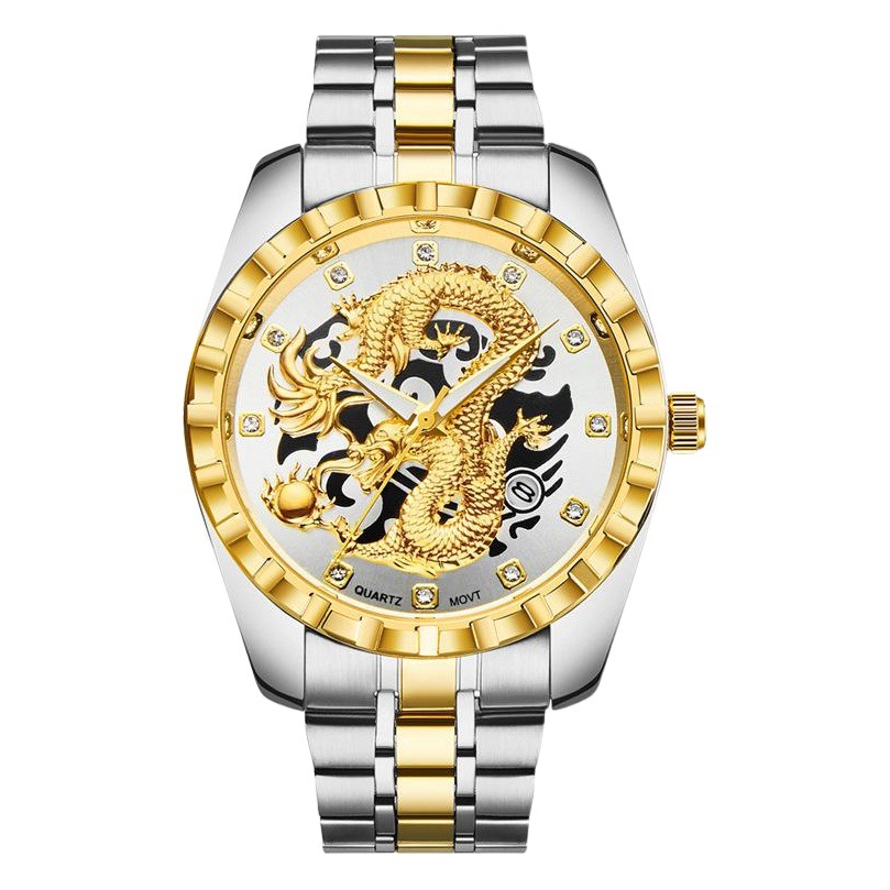 Wo Li Shilong Watch New Jinlong Men's Watch Fashion Steel Band Watch Quartz Watch Watch Men's Watch Wholesale