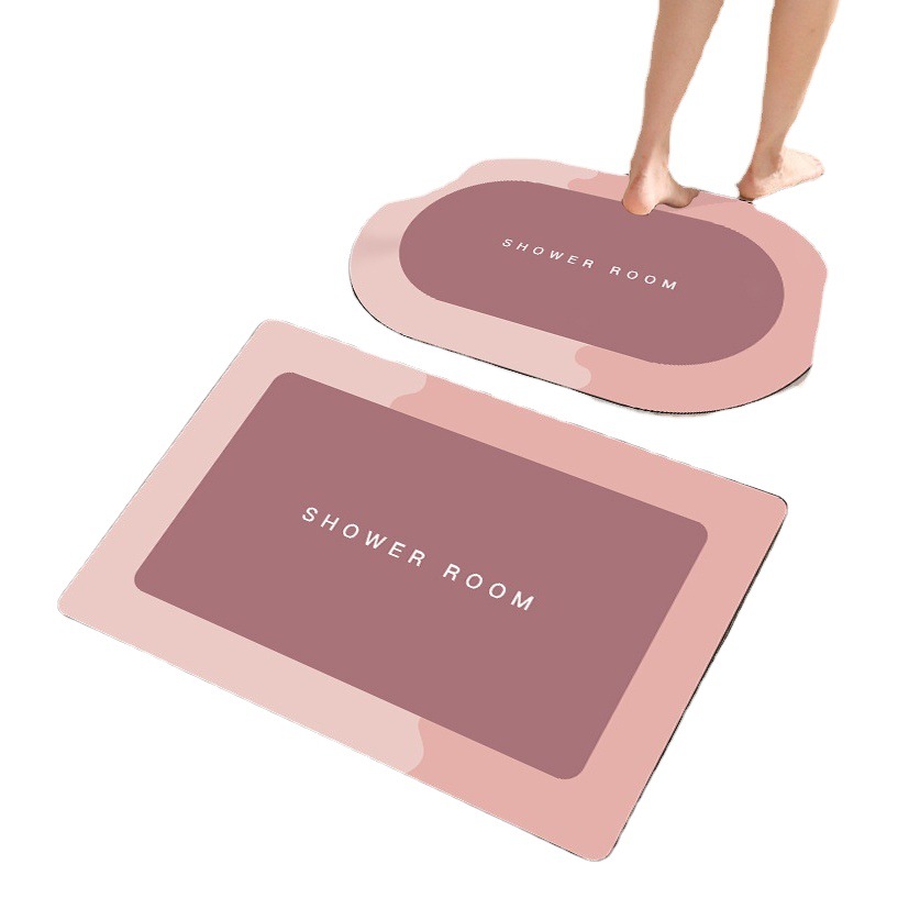 Modern Minimalist Bathroom Floor Mat Absorbent Bathroom Toilet Bedroom Door Carpet Door Mat Entry Foot Mat Crystal Velvet
