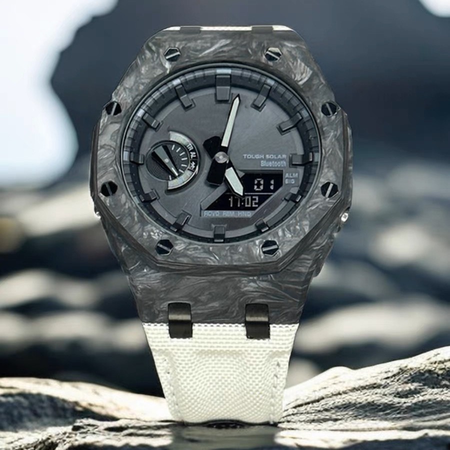 Suitable for Casio GA2100/GAB2100 modified farm Oak carbon fiber case nylon canvas strap