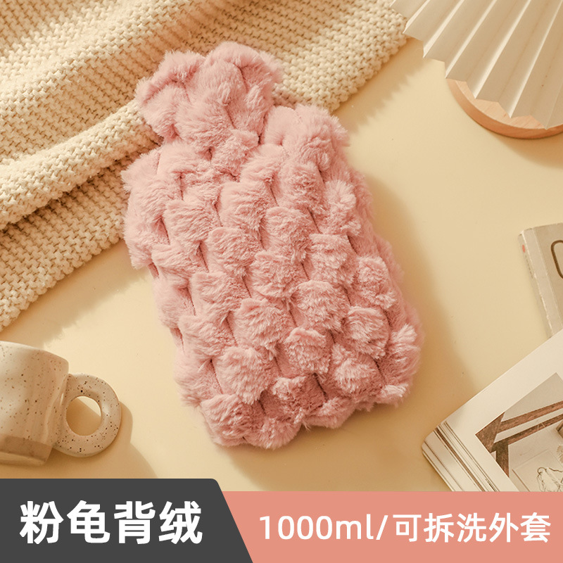 Picture of Water-Filled Hot Water Bag Large Plush Cute Hand Warmer Bag for Women to Apply on Belly, Cervical Spine and Quilt, Special Hot Water Bag Hand Warmer
