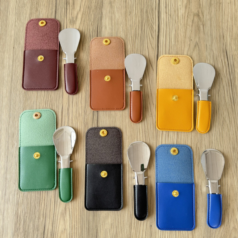 Picture of Spot Stainless Steel Folding Shoe Puller Pu Leather Small Bag Keychain Lazy Shoe Puller Shoe Puller Shoe Puller