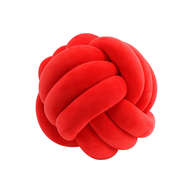 Picture of Ins Popular Three-Strand Rope Knotted Round Ball Home Fabric Creative Hand-Woven Decorative Pillow Cushion Lumbar Cushion