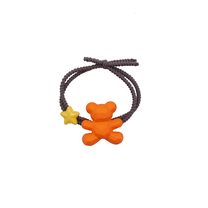 Picture of Ins Colorful Bear Hair Rope Cute Candy Color Frosted Hair Ring Girl's Hair Rope South Korea Ball Head Rubber Band Hair Accessories