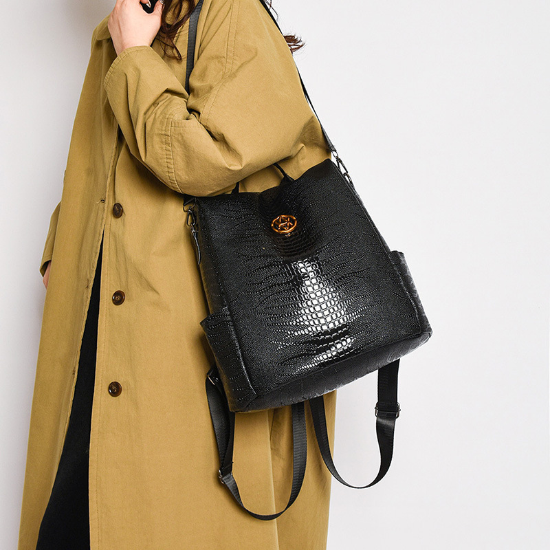 Picture of Fashion new PU retro multifunctional dual-purpose shoulder backpack manufacturers wholesale foreign trade export cross-border generation