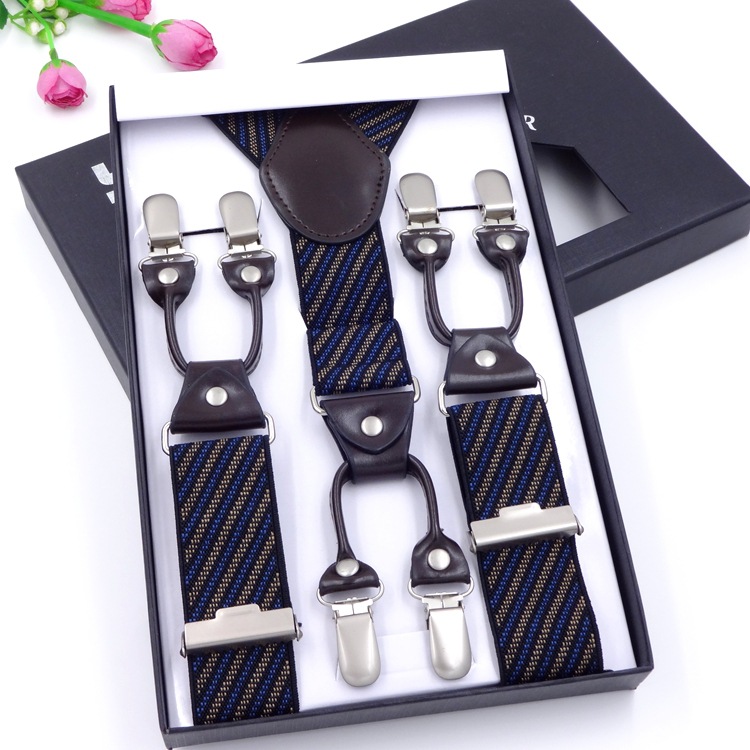 Picture of In stock, 2016 men's suspender suspenders business formal wear suspender 6-clip elastic suspender iek