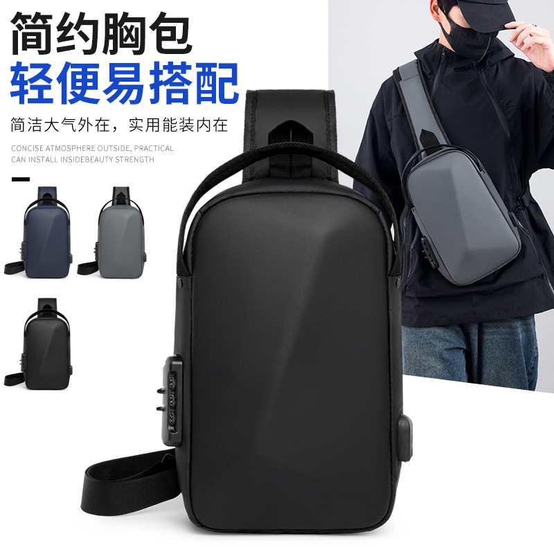 Large Capacity Outdoor Riding Crossbody Bag Men's Multifunctional Usb Rechargeable Shoulder Bag Business Simple New Chest Bag