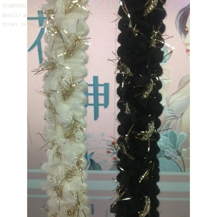 Multi-specification Korean-style gold and silver silk ribbon lace handmade DIY clothing accessories headband headdress accessories