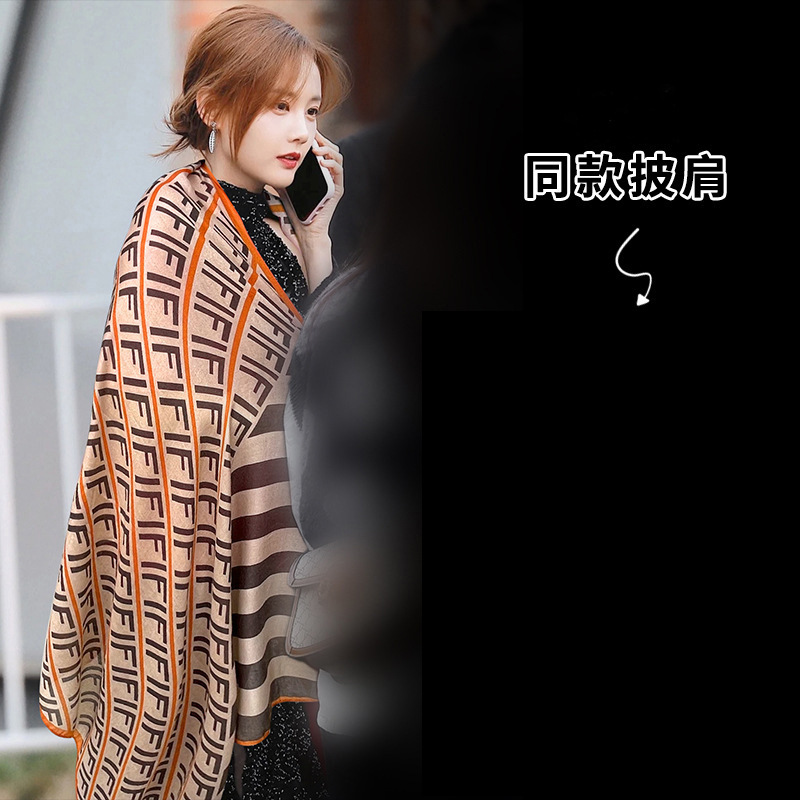 Picture of Small Large Scarf Autumn and Winter Women's Cotton and Linen Scarf Summer Lunch Break Air-conditioning Room Shawl Dual-use Travel Scarf Fashion