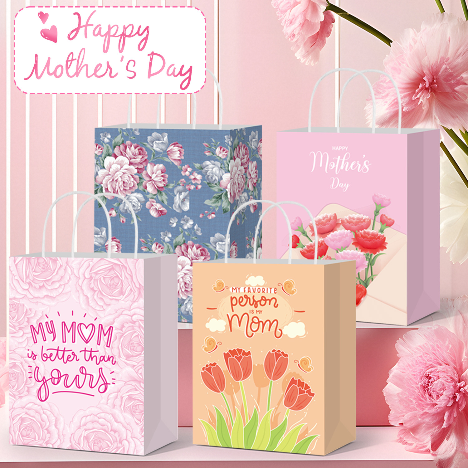 Foreign Trade Cross-Border Mother's Day Series Paper Bag Handbag Gift Bag