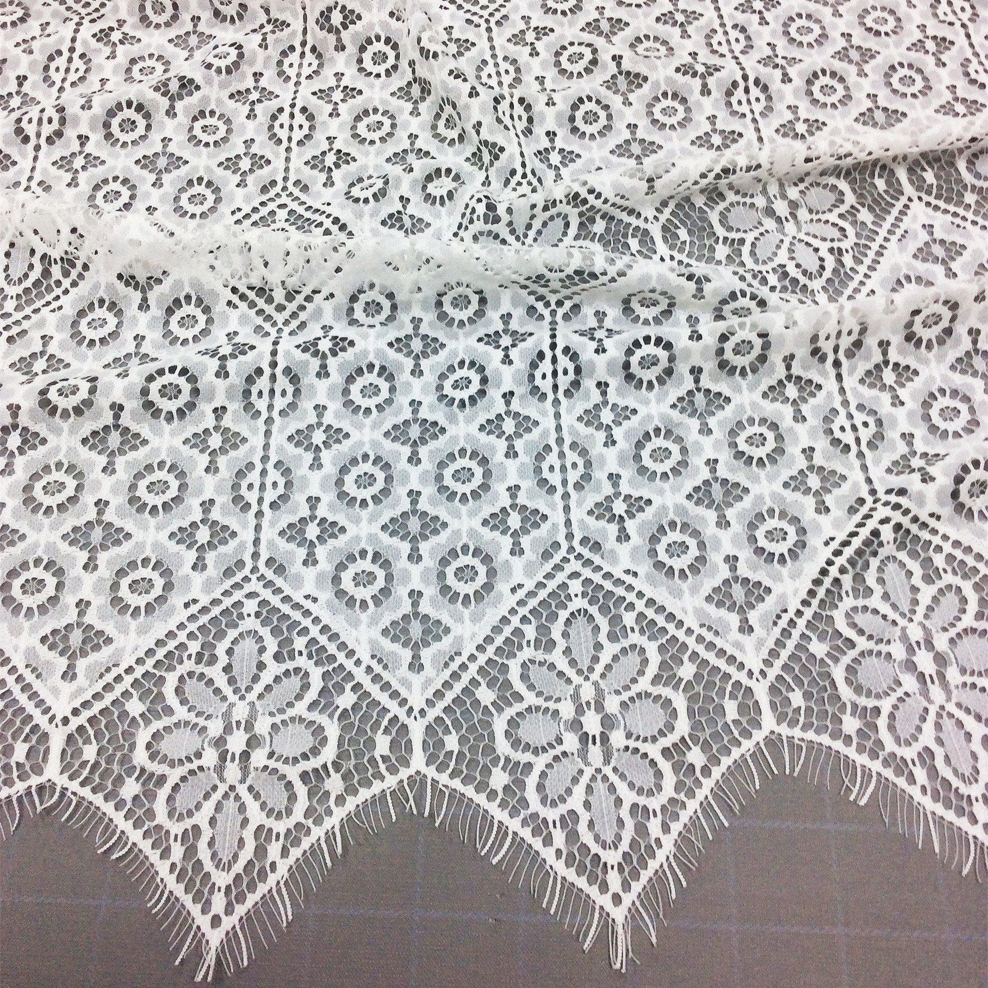 Lace large eyelash fabric hollow mesh non-elastic large flower clothing accessories handmade DIY lace fabric