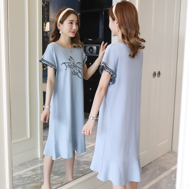 in stock Pregnant Women Summer Dress dress Sleeveless Summer Fashion Loose Long Fishtail Dress Pregnant Women's Crewneck Dress Trendy